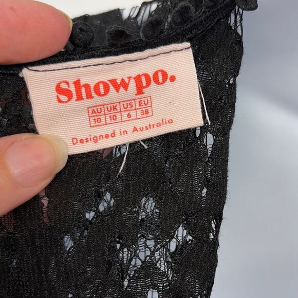 Showpo Lace Mini Dress 6 Whimsigoth Romantic Babydoll  Deep V Fairy Grunge Y2K - Picture 9 of 10